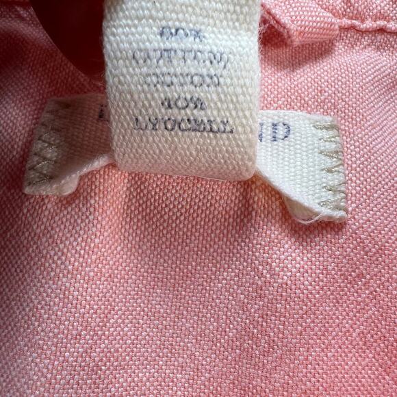Lands’ End Canvas Peachy Pink Cotton Blend Shirt Dress Size 14 - Picture 8 of 11